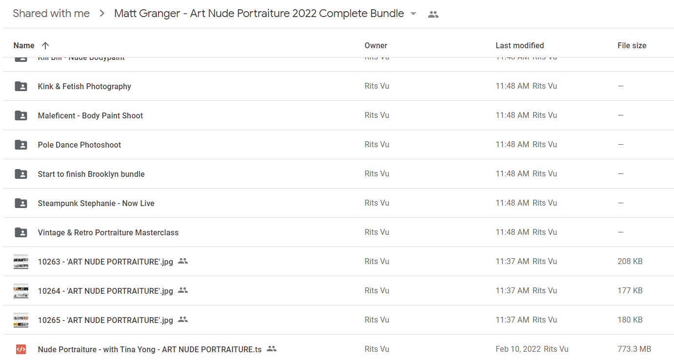 Matt Granger - Art Nude Portraiture 2022 Complete Bundle