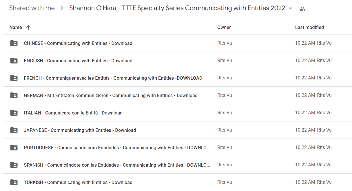 Shannon O'Hara - TTTE Specialty Series: Communicating with Entities 2022